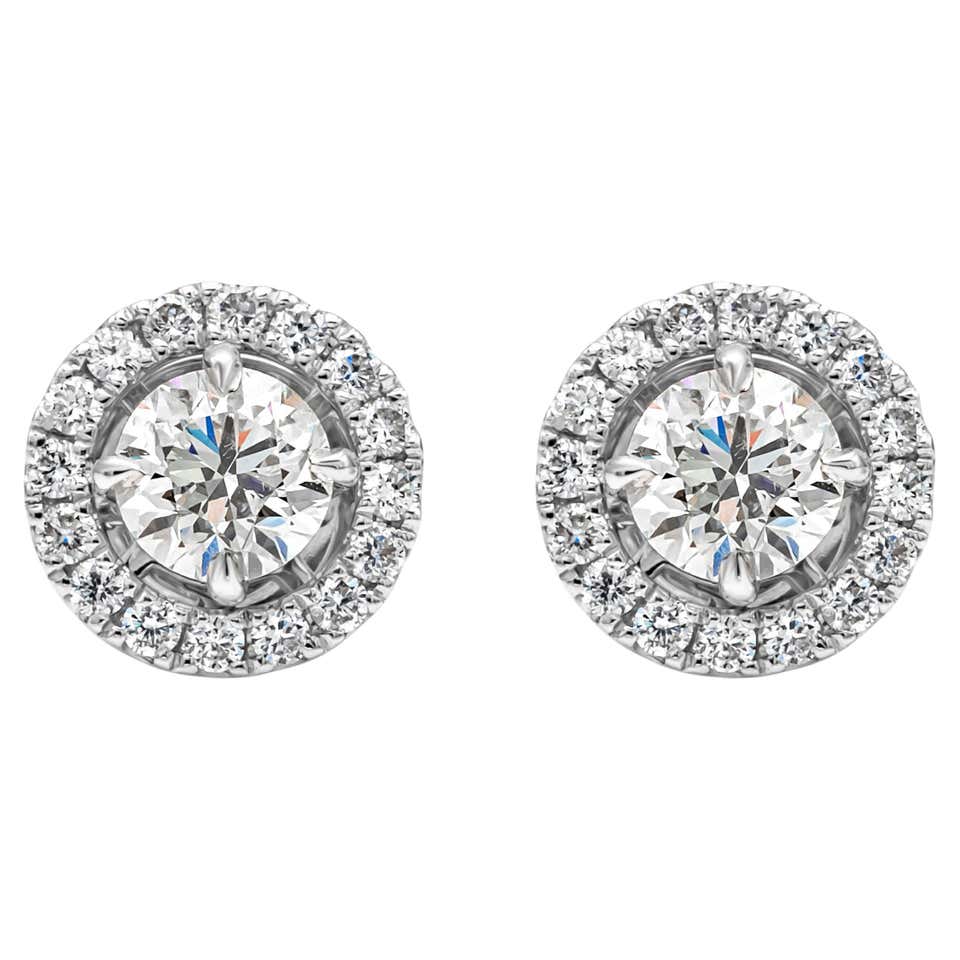 1/2Ct Round Brilliant Cut Diamond Stud Earrings in 14K White 1/2Ct Round Brilliant Cut Diamond Stud Earrings in 14K White