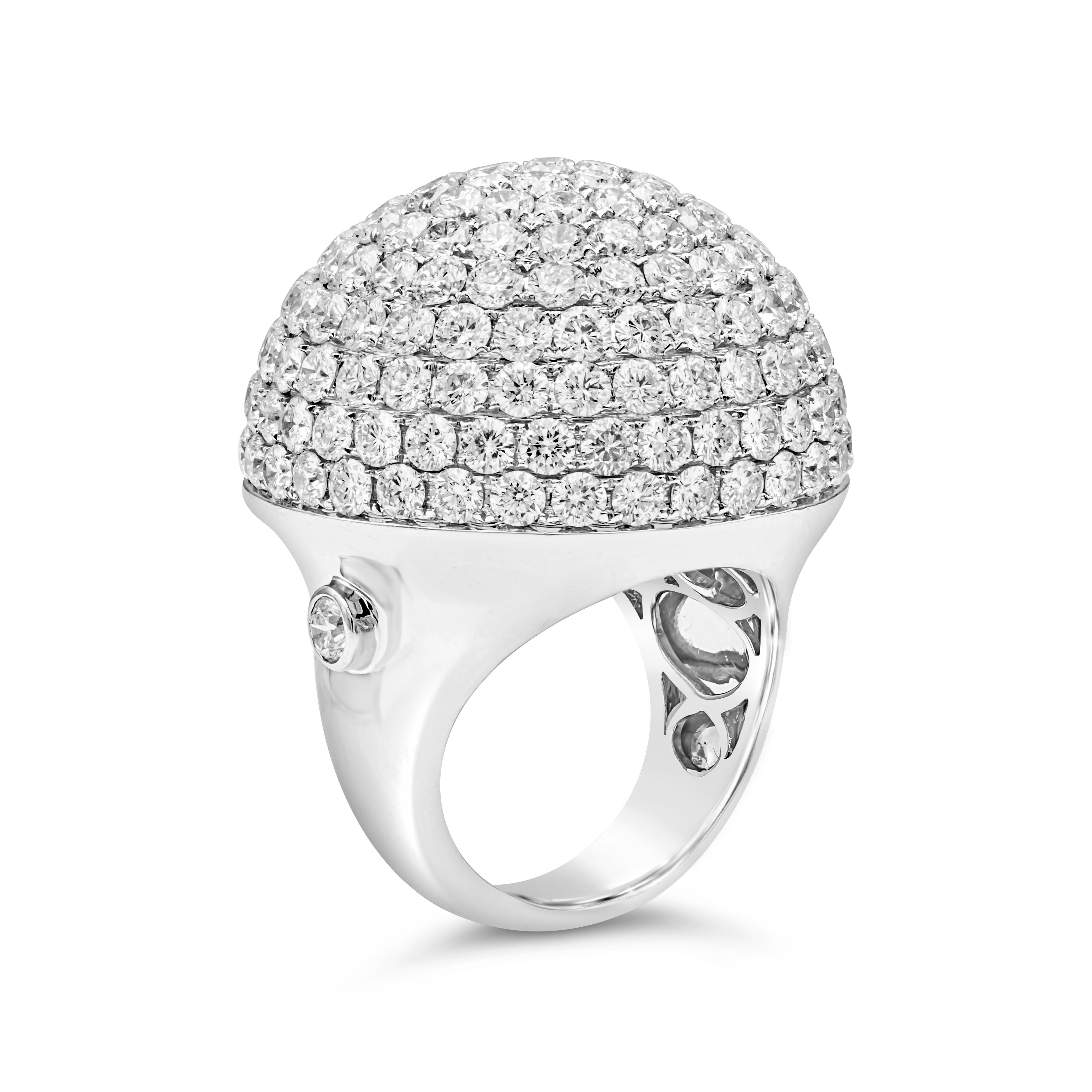Roman Malakov Diamonds 12,06 carati totali di diamanti rotondi a taglio brillante per un anello a cupola In condizioni Nuovo in vendita a New York, NY
