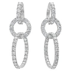 Roman Malakov 12.15 Carat Total Triple Ring Diamond Drop Fashion Earring