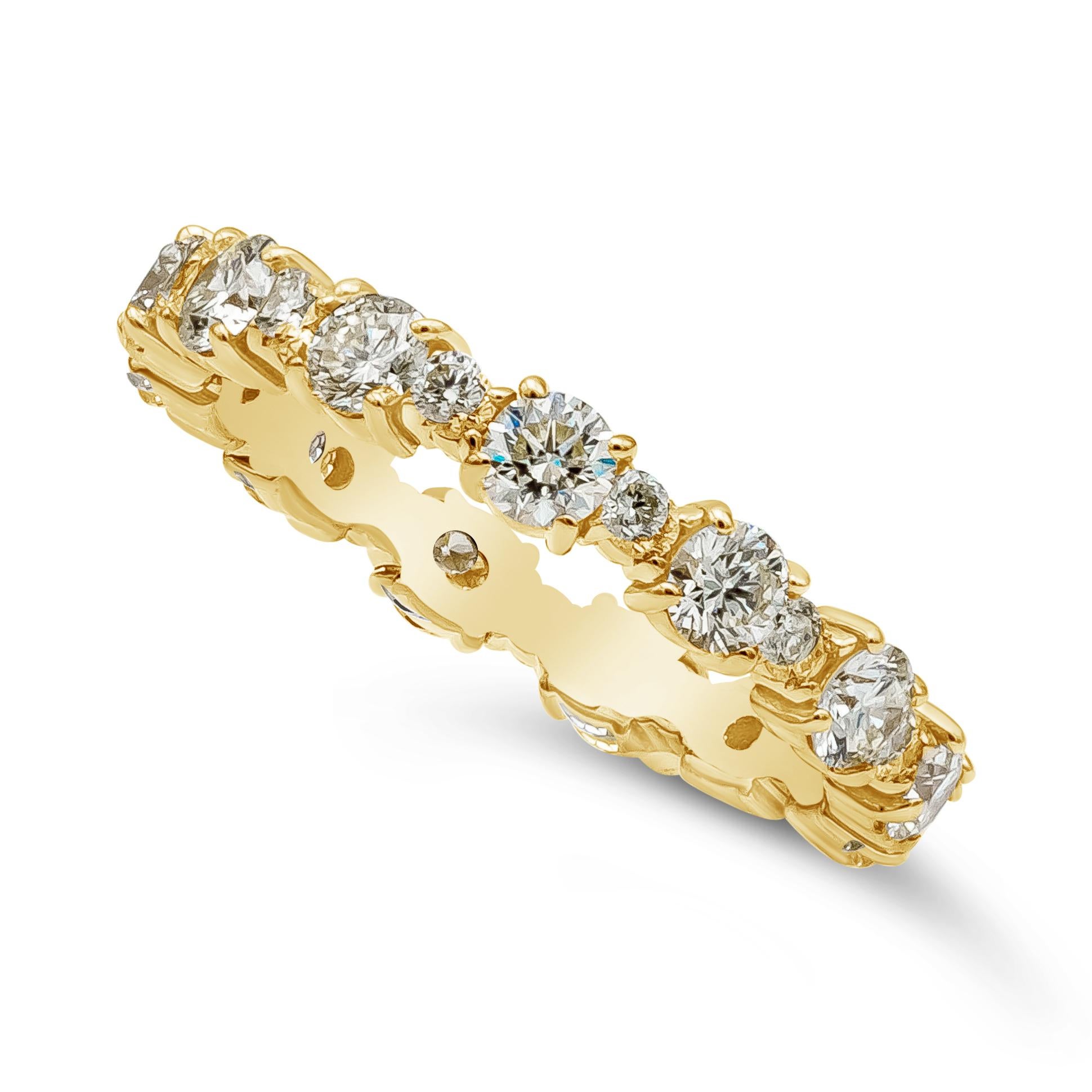 Contemporary Roman Malakov 1.23 Carat Total Round Diamond Eternity Wedding Band Ring