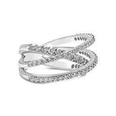 Roman Malakov 1.24 Carats Brilliant Round Cut Diamond Intertwined Fashion Ring