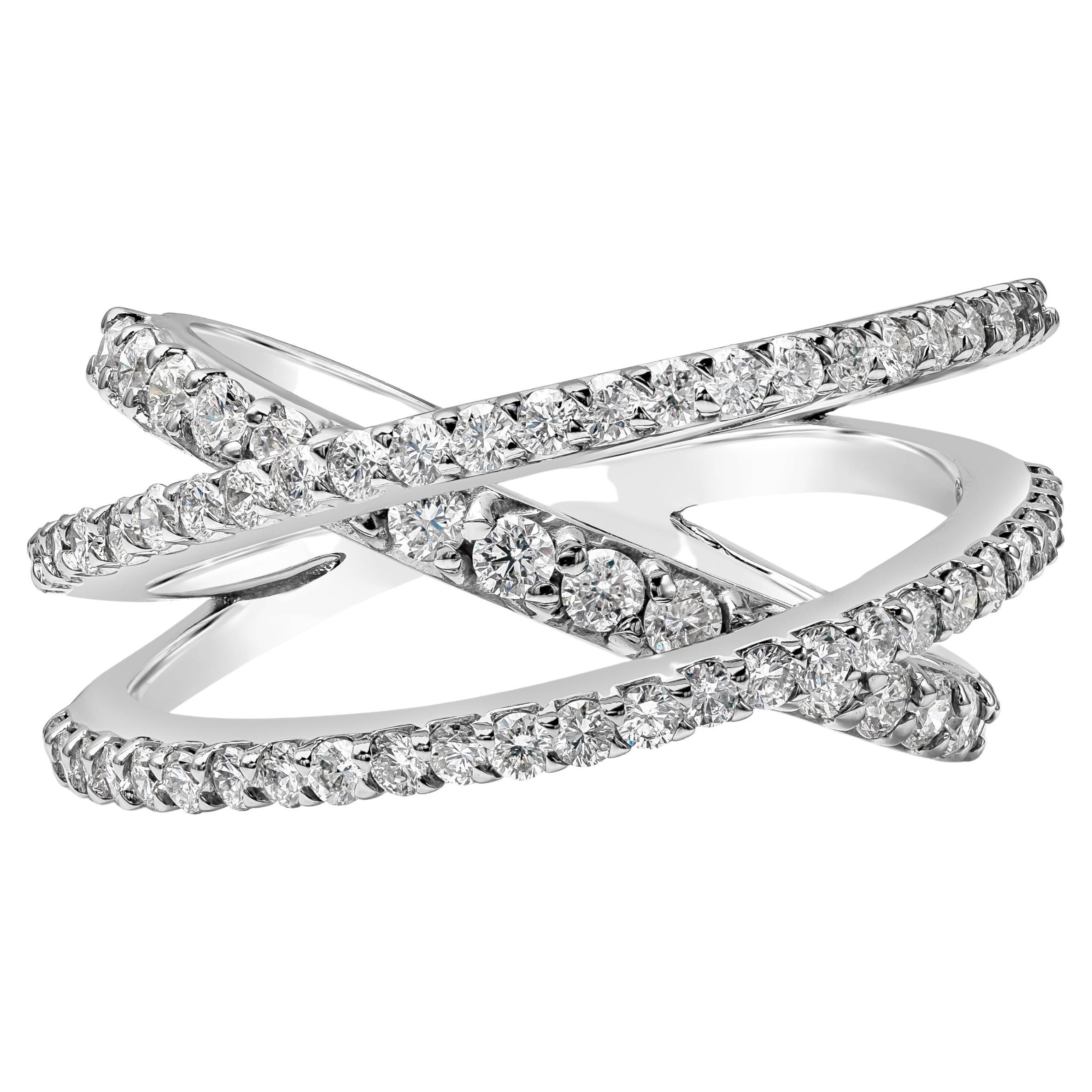 Roman Malakov 1.24 Carat Round Diamond Intertwined Fashion Ring