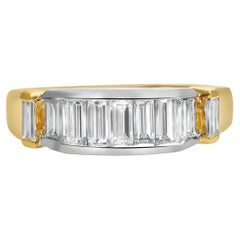 Roman Malakov Diamonds 1,25 carats Bague fantaisie en or bicolore avec diamant taille baguette