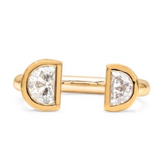 Roman Malakov 1.25 Carat Total Half-Moon Diamond Horse Shoe Fashion Ring