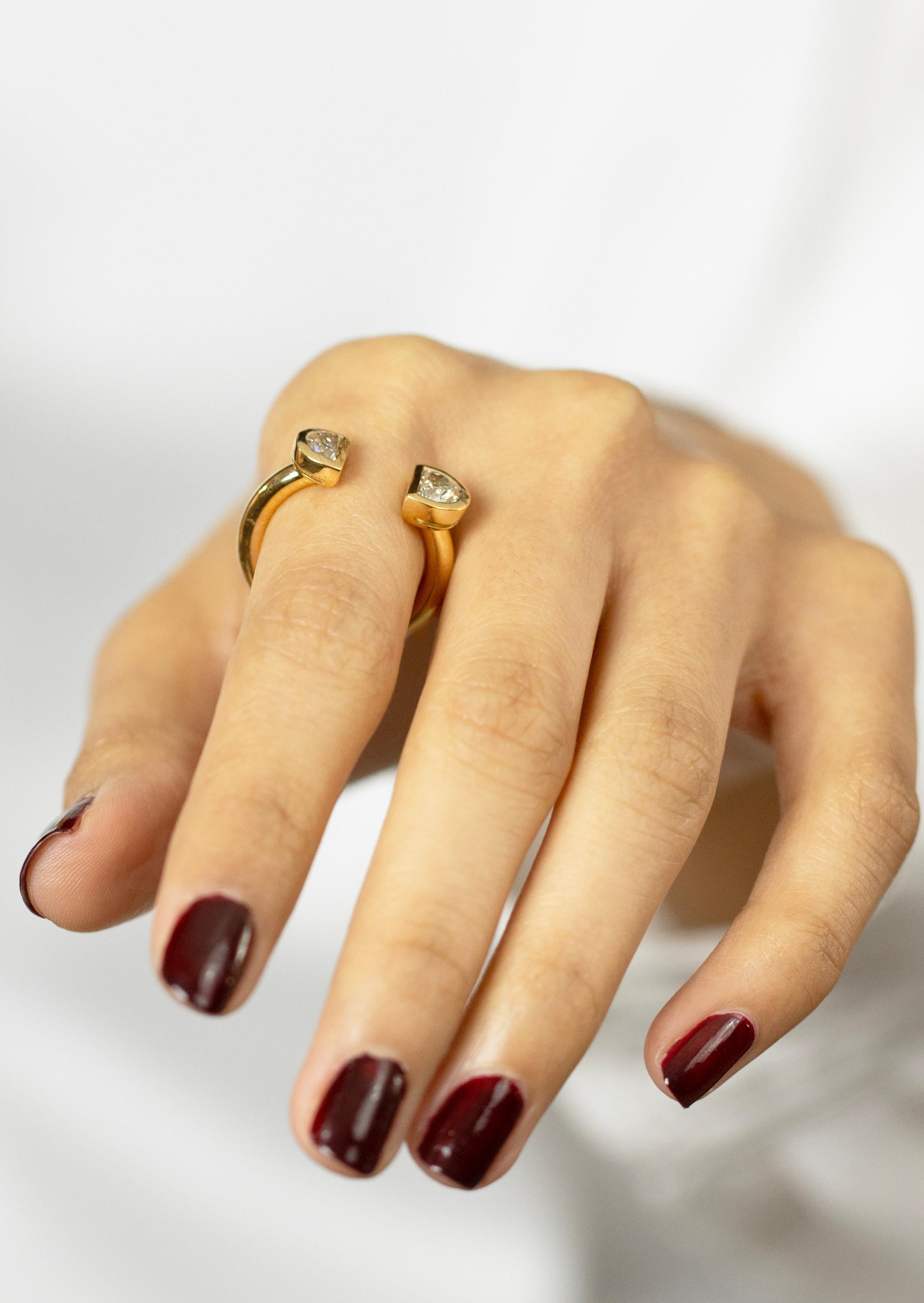 Roman Malakov 1,25 Karat Gesamter Halbmond Diamant Pferd Schuh Design Mode Ring im Zustand „Neu“ im Angebot in New York, NY