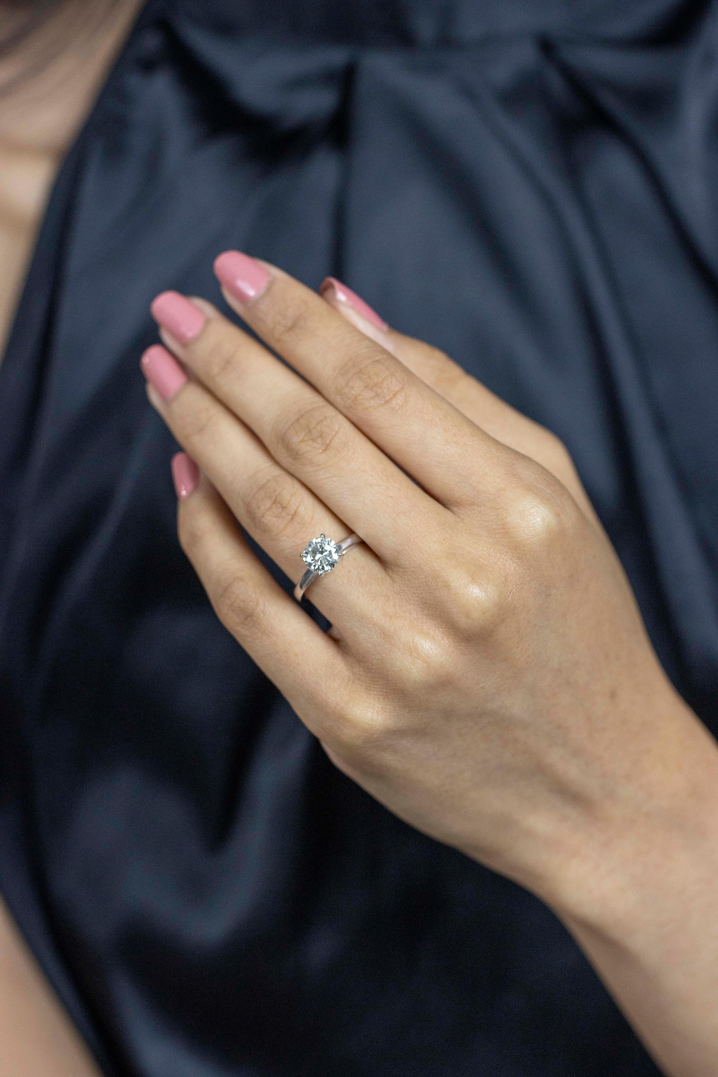 Roman Malakov Diamonds Bague de fiançailles solitaire en diamant rond brillant total de 1,30 carat Neuf - En vente à New York, NY