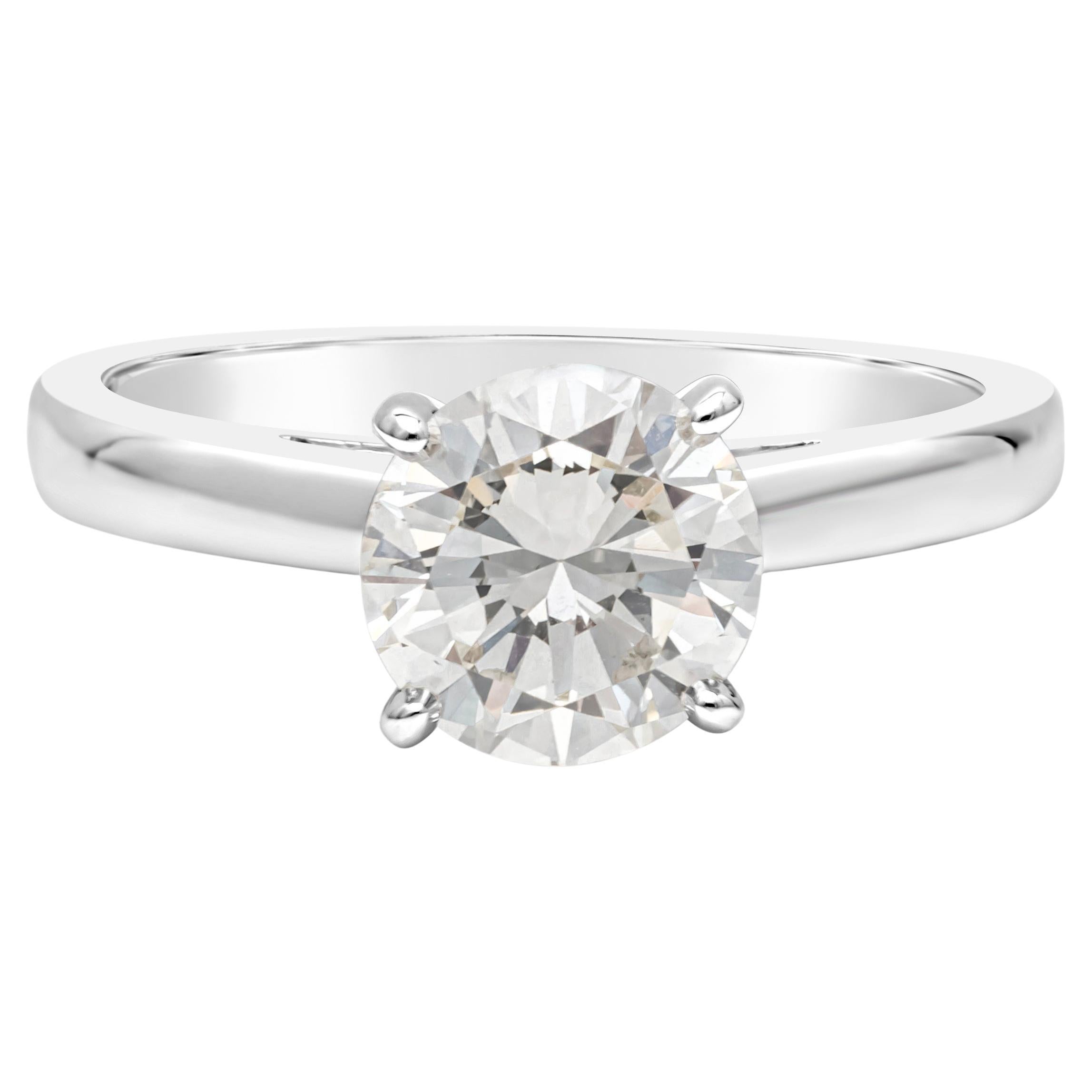 Roman Malakov 1.34 Carats Round Brilliant Cut Diamond Solitaire Engagement Ring For Sale