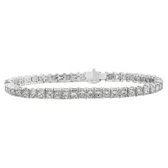 Roman Malakov Pulsera de tenis con diamantes talla princesa de 13,21 quilates en oro blanco