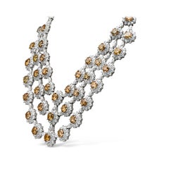 Roman Malakov 133.33 Carats Total Mixed-Cut Brown Diamond Festoon Necklace