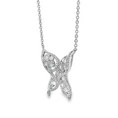 Roman Malakov 1.34 Carat Diamond Butterfly Pendant Necklace in White Gold