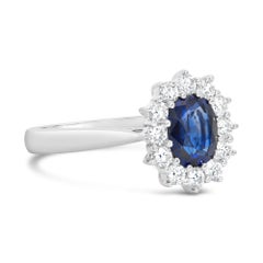 Roman Malakov 1.34 Carats Sapphire & Diamond Halo Princess Diana Engagement Ring