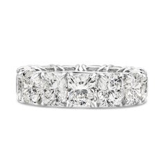 Roman Malakov 13.47 Carats Total Cushion Cut Diamond Eternity Wedding Band Ring