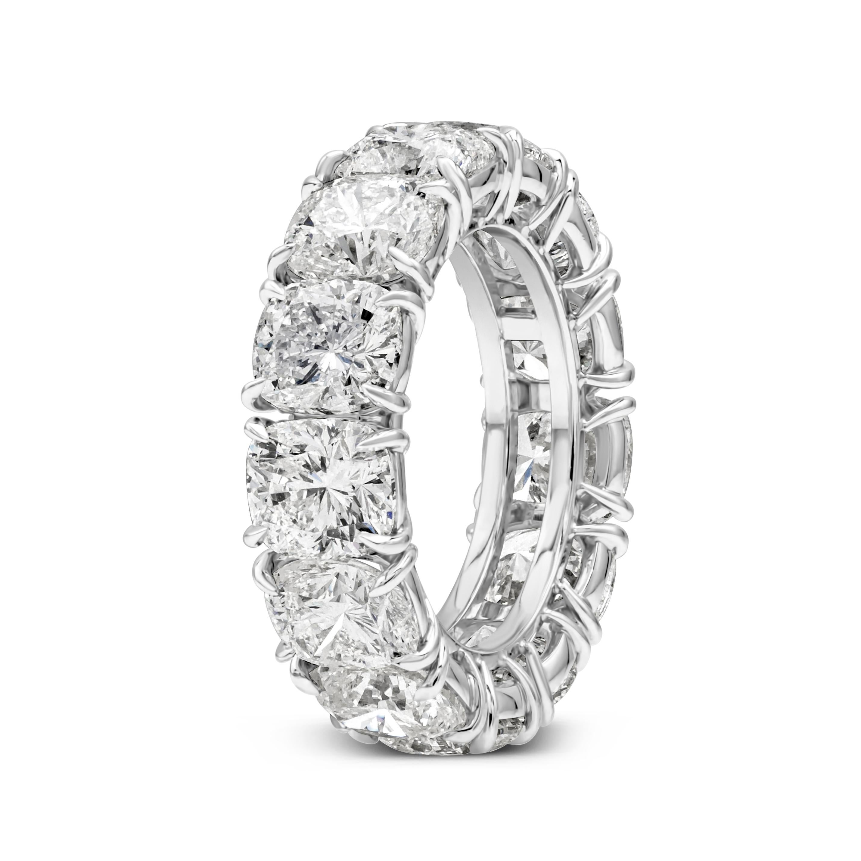 Moderne Roman Malakov, alliance d'éternité en diamants taille coussin de 13,47 carats au total en vente