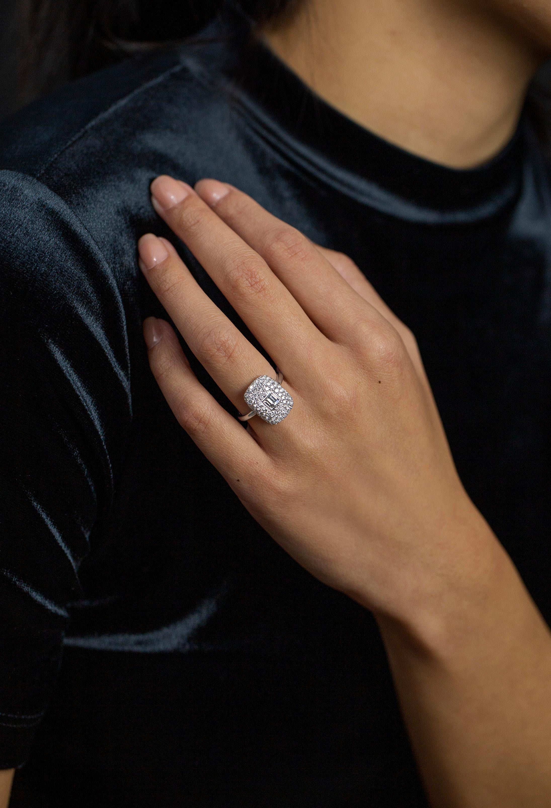 Roman Malakov 1.33 Carat Total Mixed Cut Diamond Fashion Ring For Sale 1