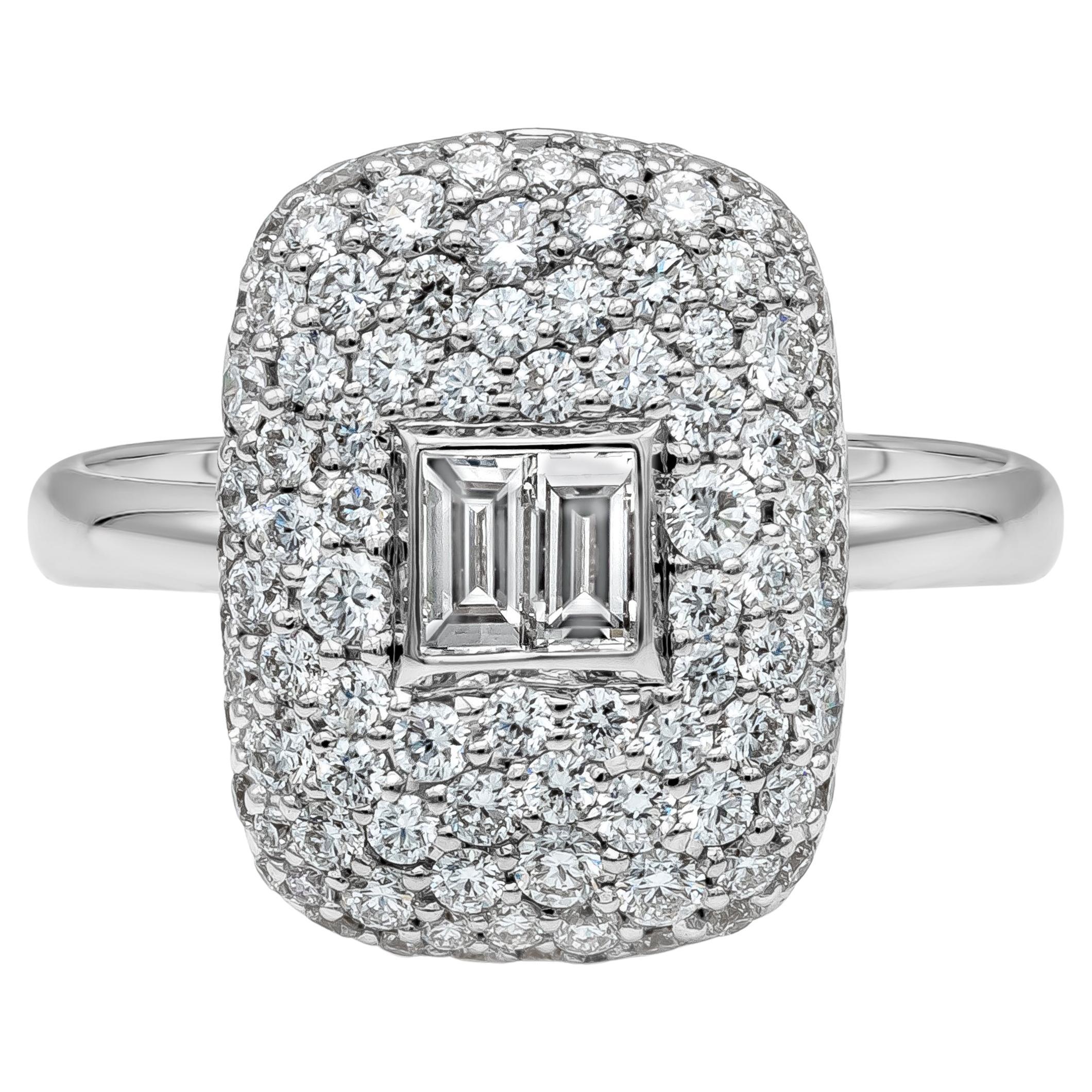 Roman Malakov 1.33 Carat Total Mixed Cut Diamond Fashion Ring For Sale