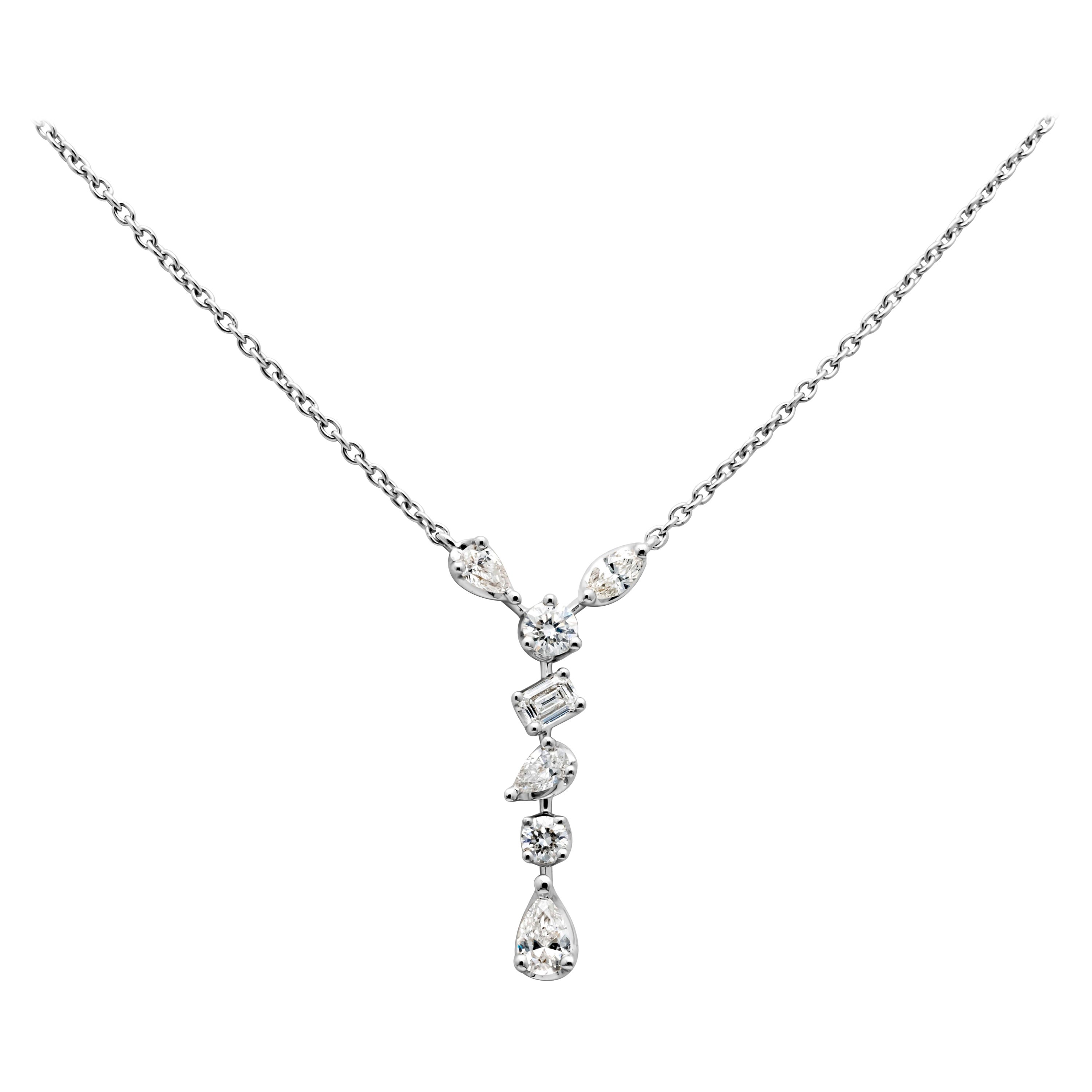 Roman Malakov, collier pendentif en diamants de forme fantaisie de 1,35 carat au total