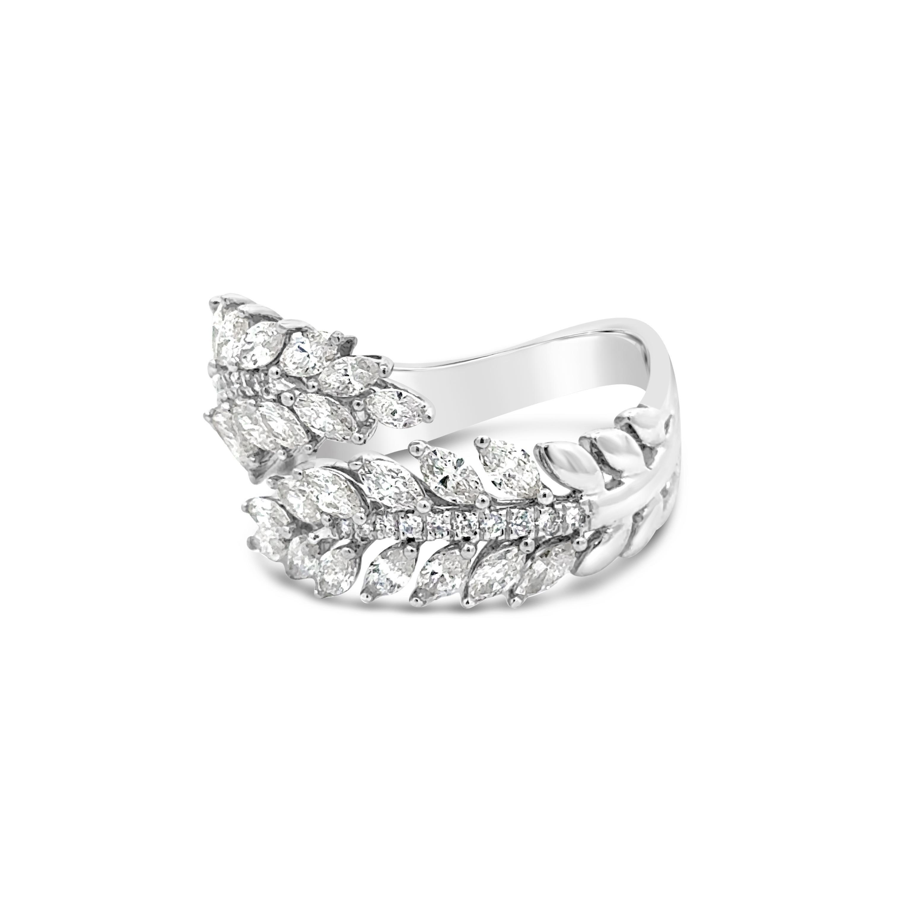 Contemporary Roman Malakov 1.42 Carats Total Mixed-Cut Diamond Fashion Ring