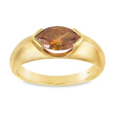 Roman Malakov 1.43 Carat Marquise Cut Fancy Colored Diamond Ring in Yellow Gold