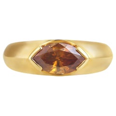 Roman Malakov 1.43 Carat Marquise Cut Fancy Colored Diamond Ring in Yellow Gold