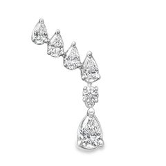 Roman Malakov 1.49 Karat Total Birnen- und Rundschliff-Diamanten-Ohrringe mit Raupen