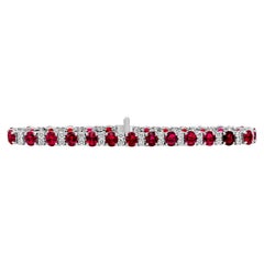 Roman Malakov Bracelet tennis avec rubis taille ovale de 12,65 carats et diamants ronds