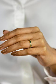 Roman Malakov 1.50 Carats Brilliant Square Green Tsavorite Eternity Wedding Band