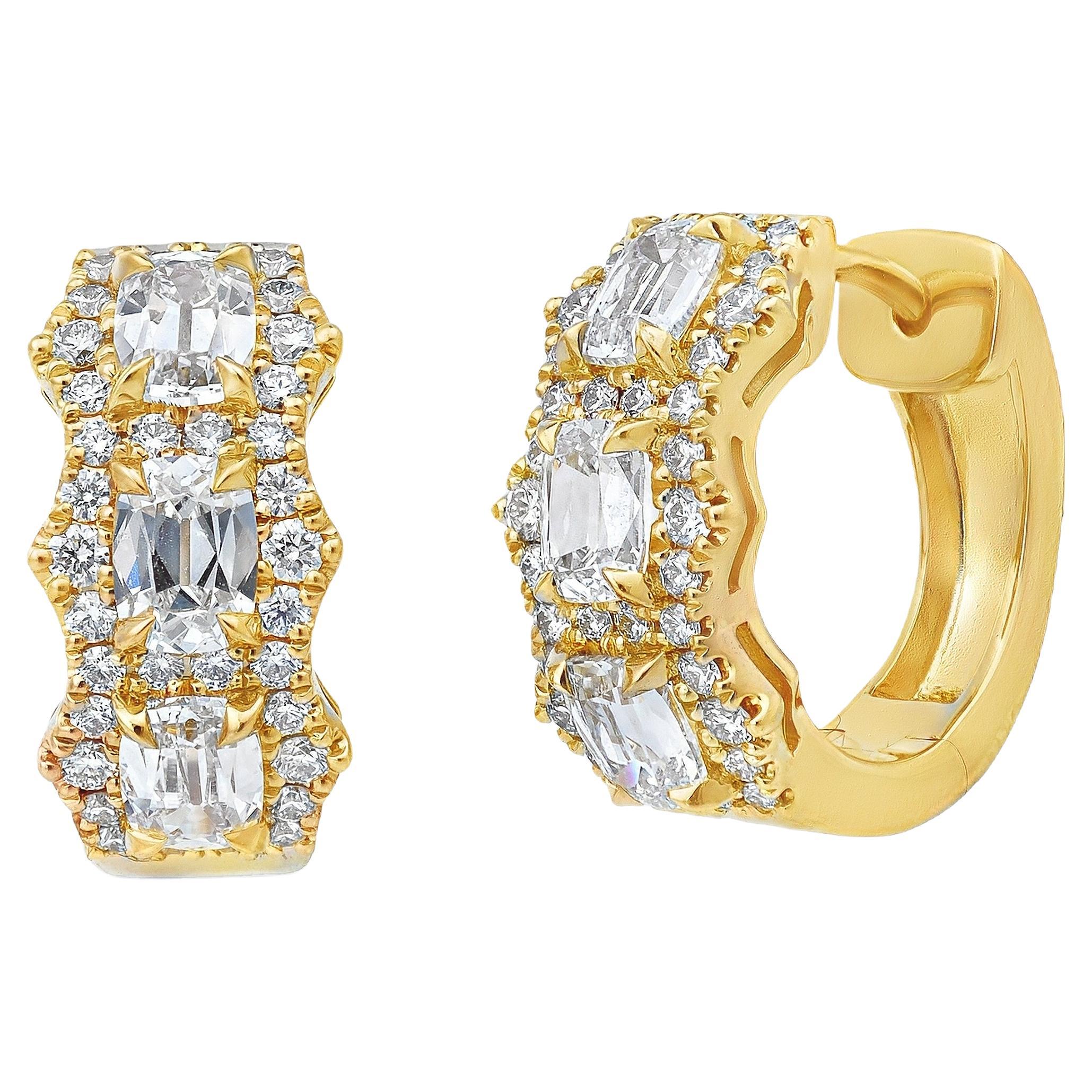 Roman Malakov Diamonds Boucles d
oreilles en diamant taille coussin de 1,50 carats au total