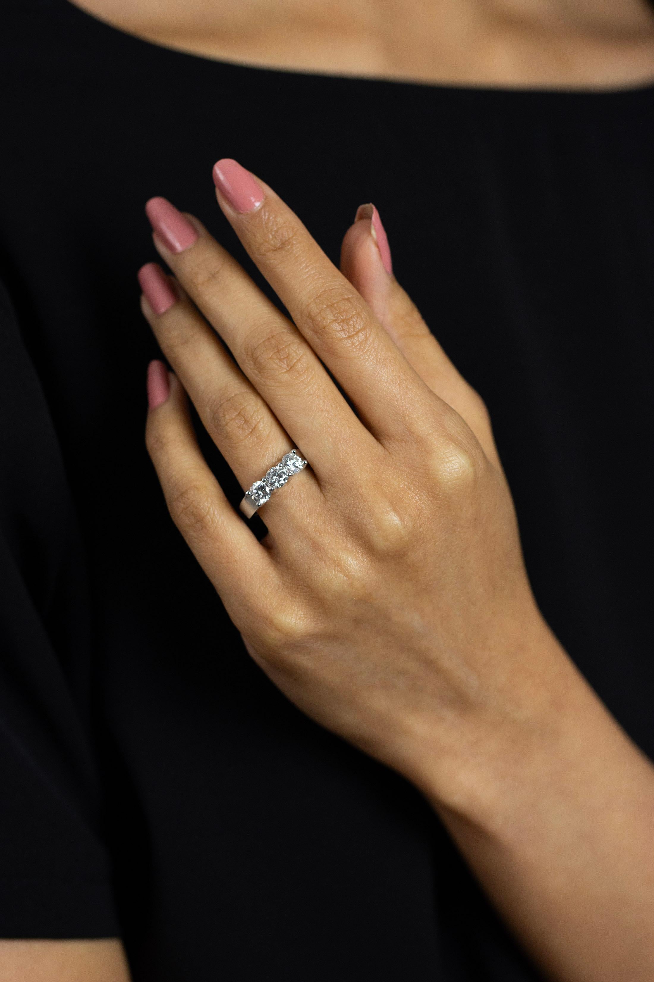 three diamond wedding ring