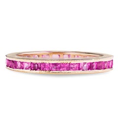 Roman Malakov 1.58 Carats Total Pink Sapphire Eternity Wedding Band Ring