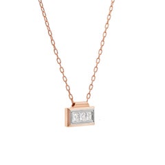 Roman Malakov 1.58 Carats Princess Cut Framed Diamond Pendant