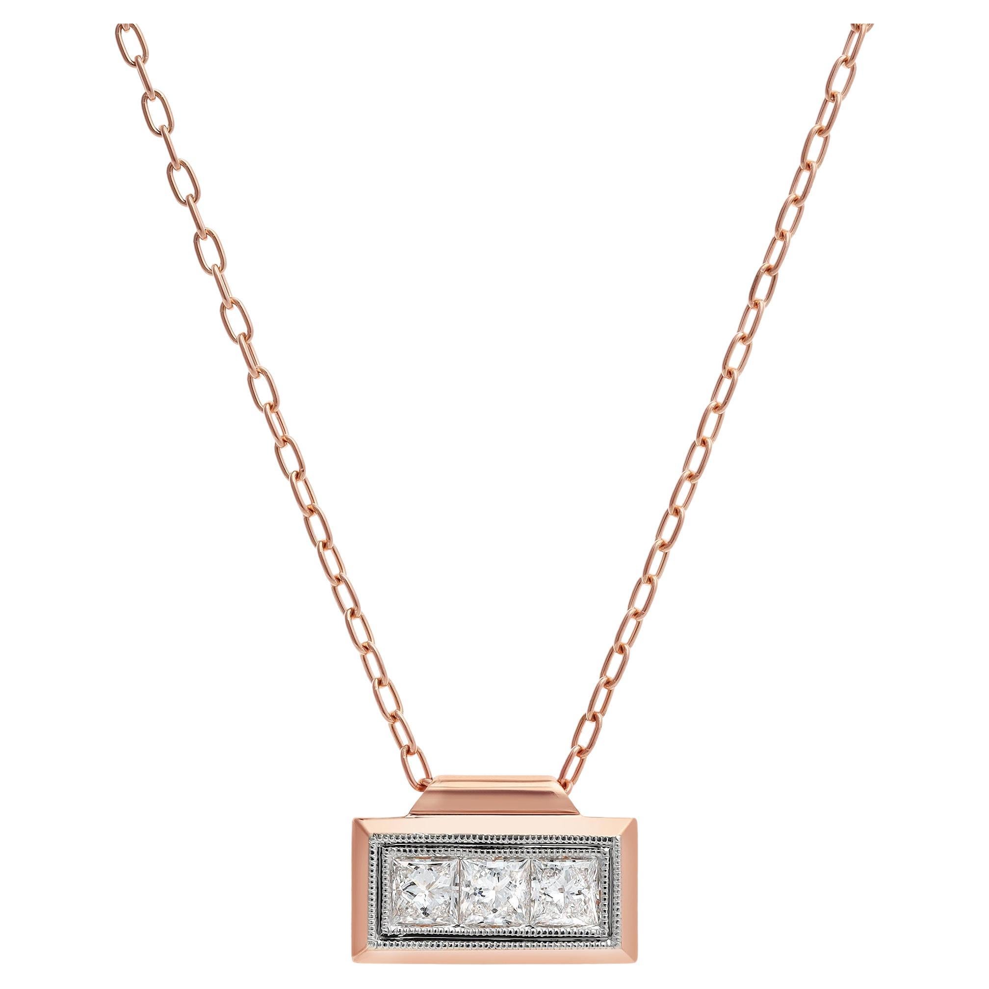 Roman Malakov Diamonds, ciondolo con diamante incorniciato con taglio a principessa da 1,58 carati