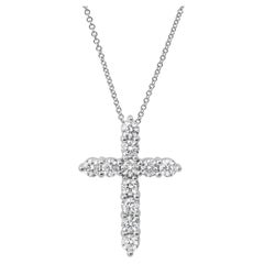 Roman Malakov Diamonds Diamonds 1.60 Carat Round Brilliant Cut Cross Pendant Necklace