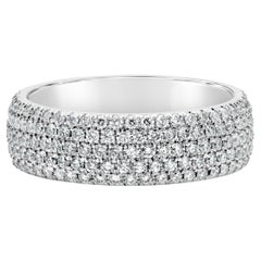 Roman Malakov 1.60 Carat Total Five-Row Round Diamond Wedding Band Ring