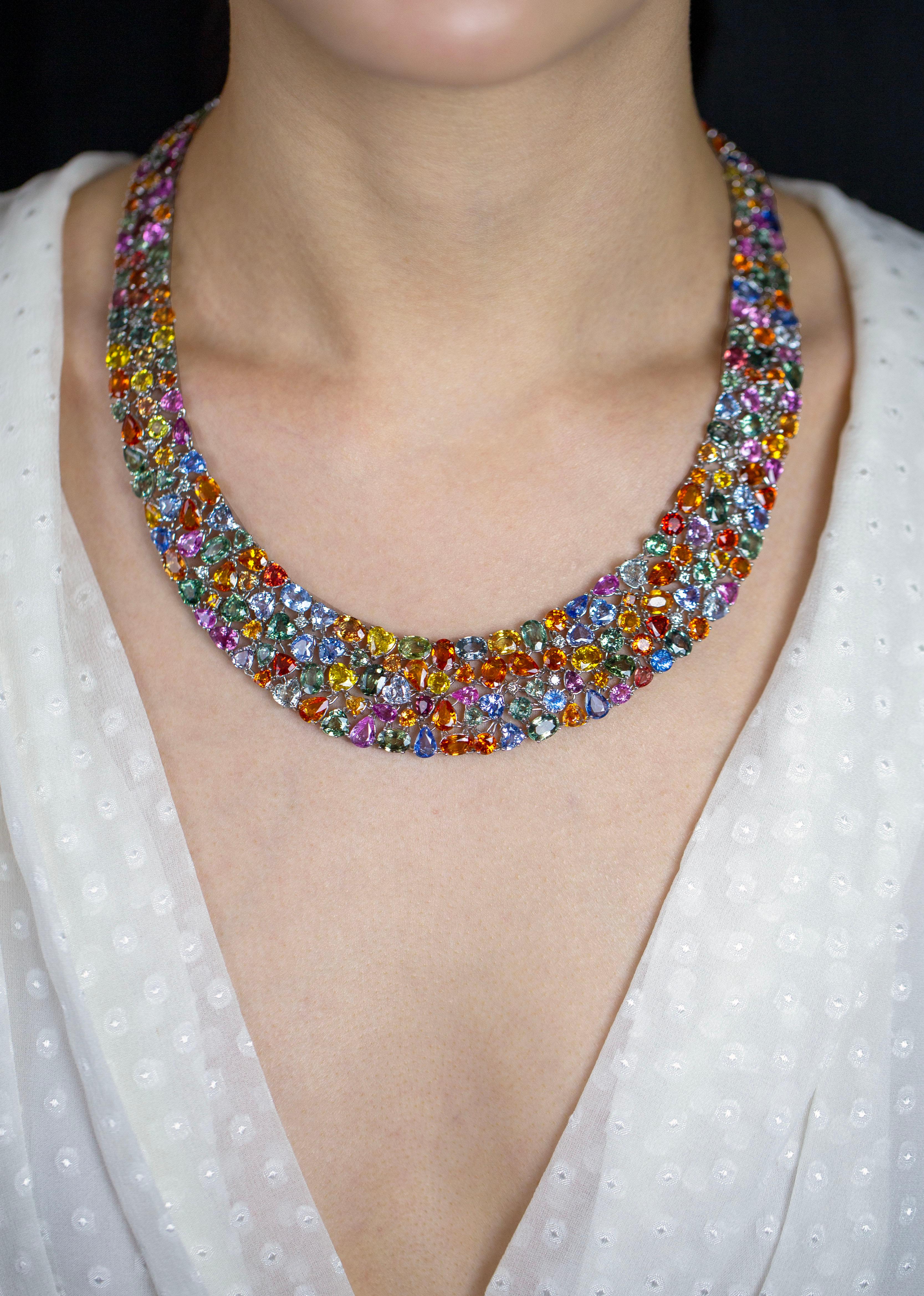 colorful diamond necklace