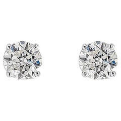 Roman Malakov 1.62 Carats Total Brilliant Round Shape Diamond Stud Earrings