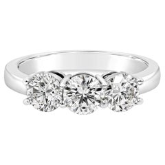 Roman Malakov 1,63 Karat Total Brilliant Rund Diamant Dreisteinige Hochzeit Band