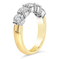 Roman Malakov 1.64 Carats Total Round Cut Diamond Five-Stone Wedding Band Ring