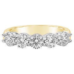 Roman Malakov 1.64 Carats Total Round Diamond Five-Stone Wedding Band Ring