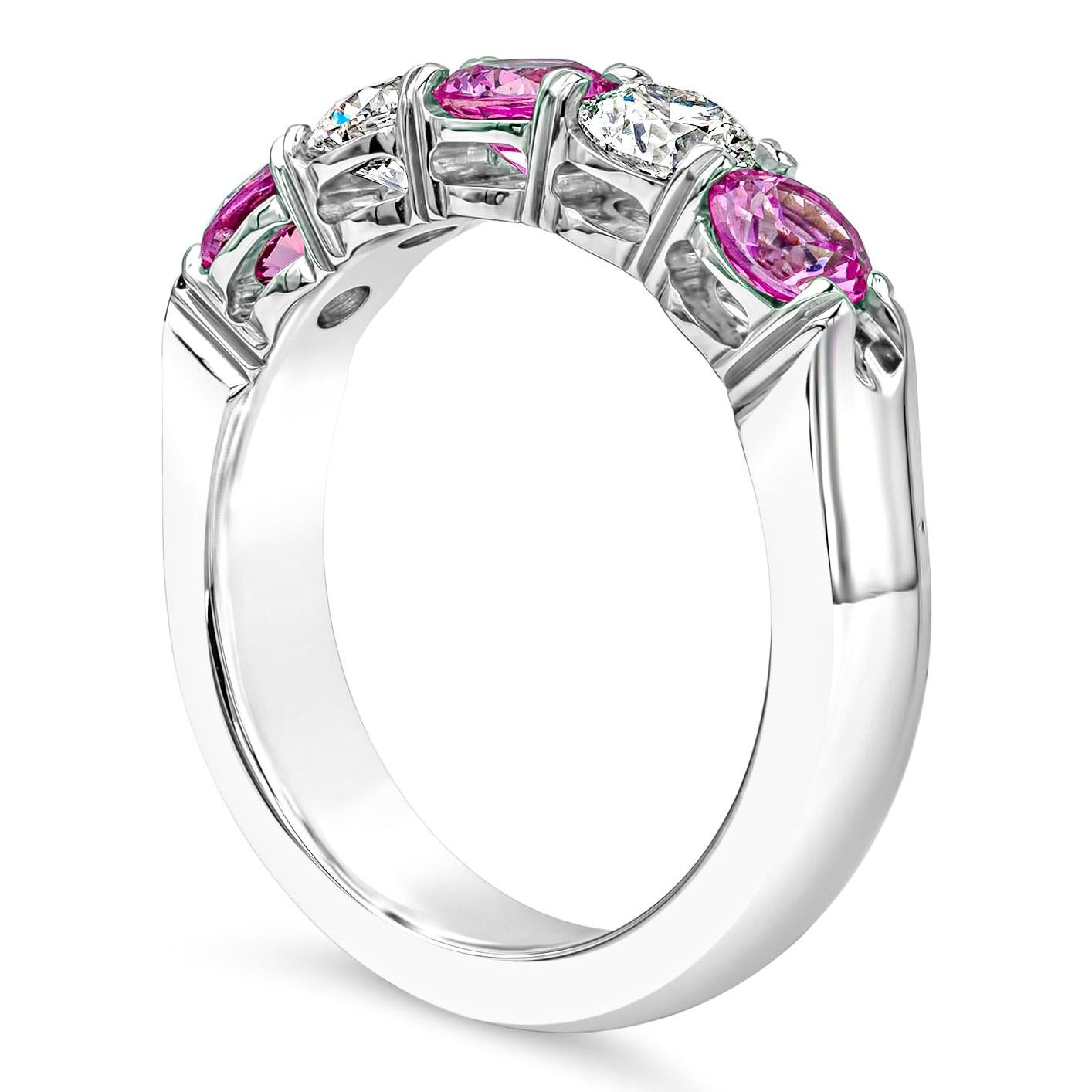 pink sapphire and diamond wedding band