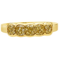 Roman Malakov 1.69 Carat Intense Yellow Diamond Five-Stone Wedding Band