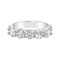 Roman Malakov 1.72 Carats Total Round Diamond Five-Stone Wedding Band Ring