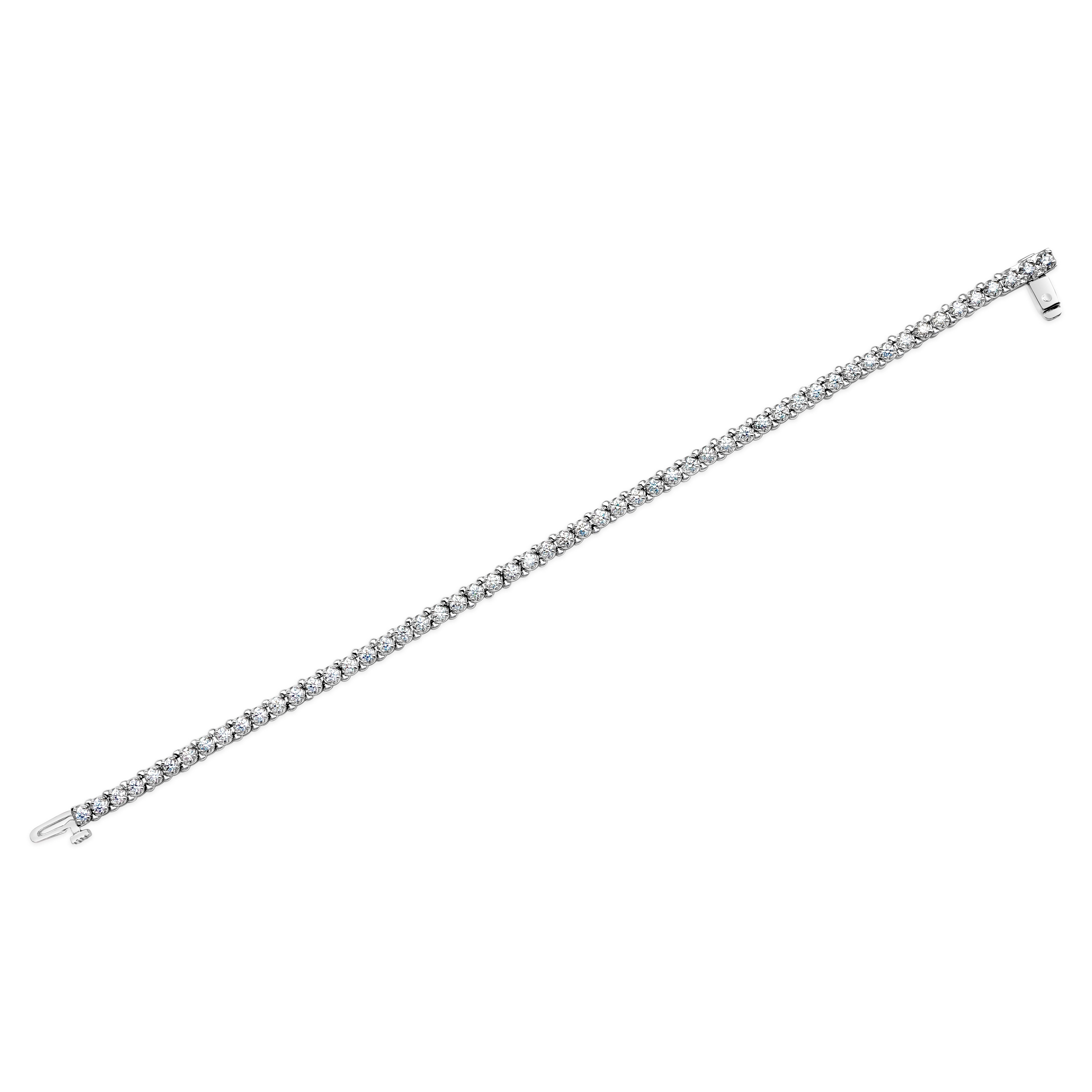 Contemporary Roman Malakov 1.73 Carat Total Round Brilliant Cut Diamond Tennis Bracelet
