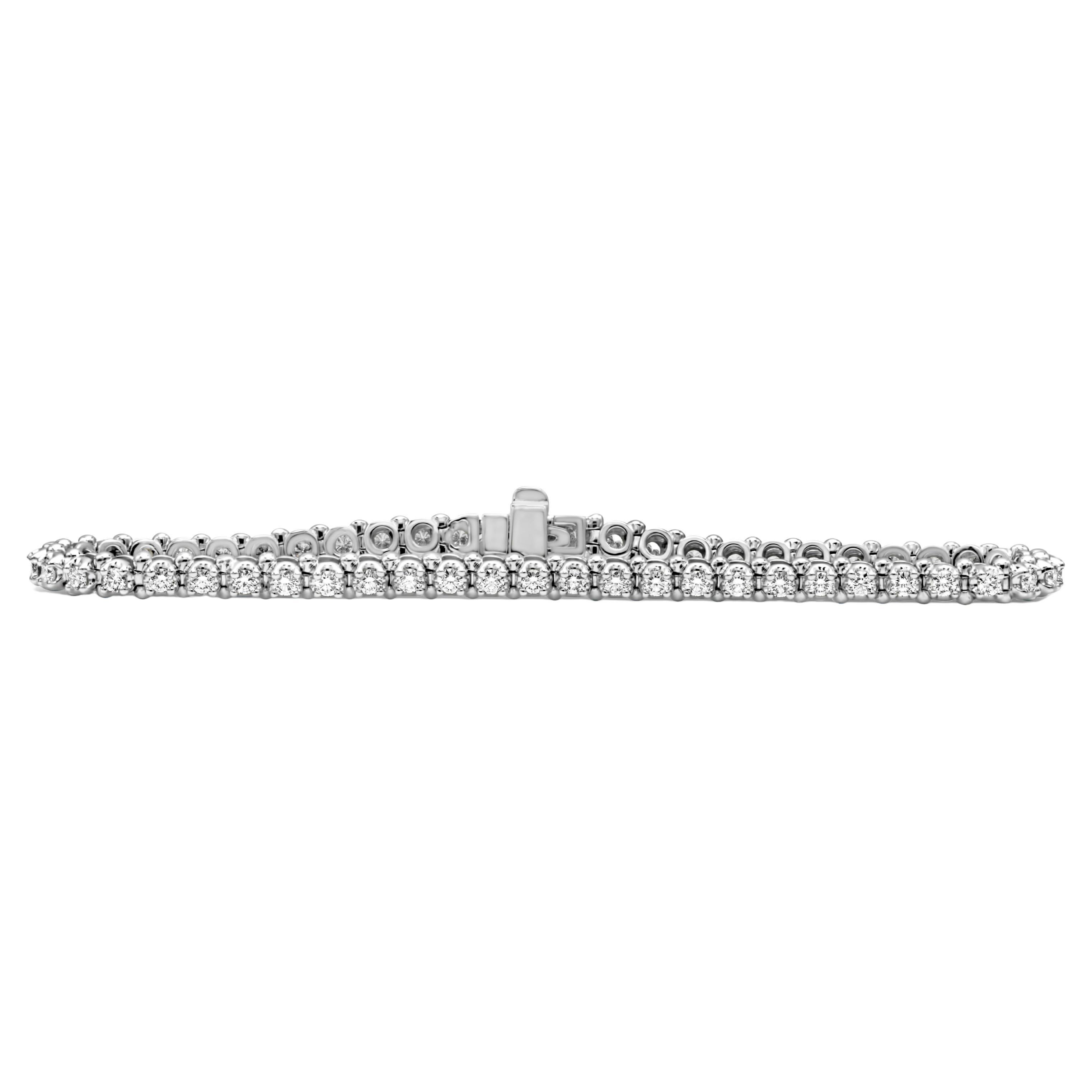 Roman Malakov 1.73 Carats Total Brilliant Round Diamond Tennis Bracelet  For Sale