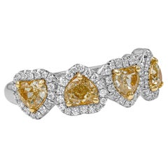 Roman Malakov 1.75 Carat Heart-Shaped Diamond Halo Five-Stone Fashion Ring