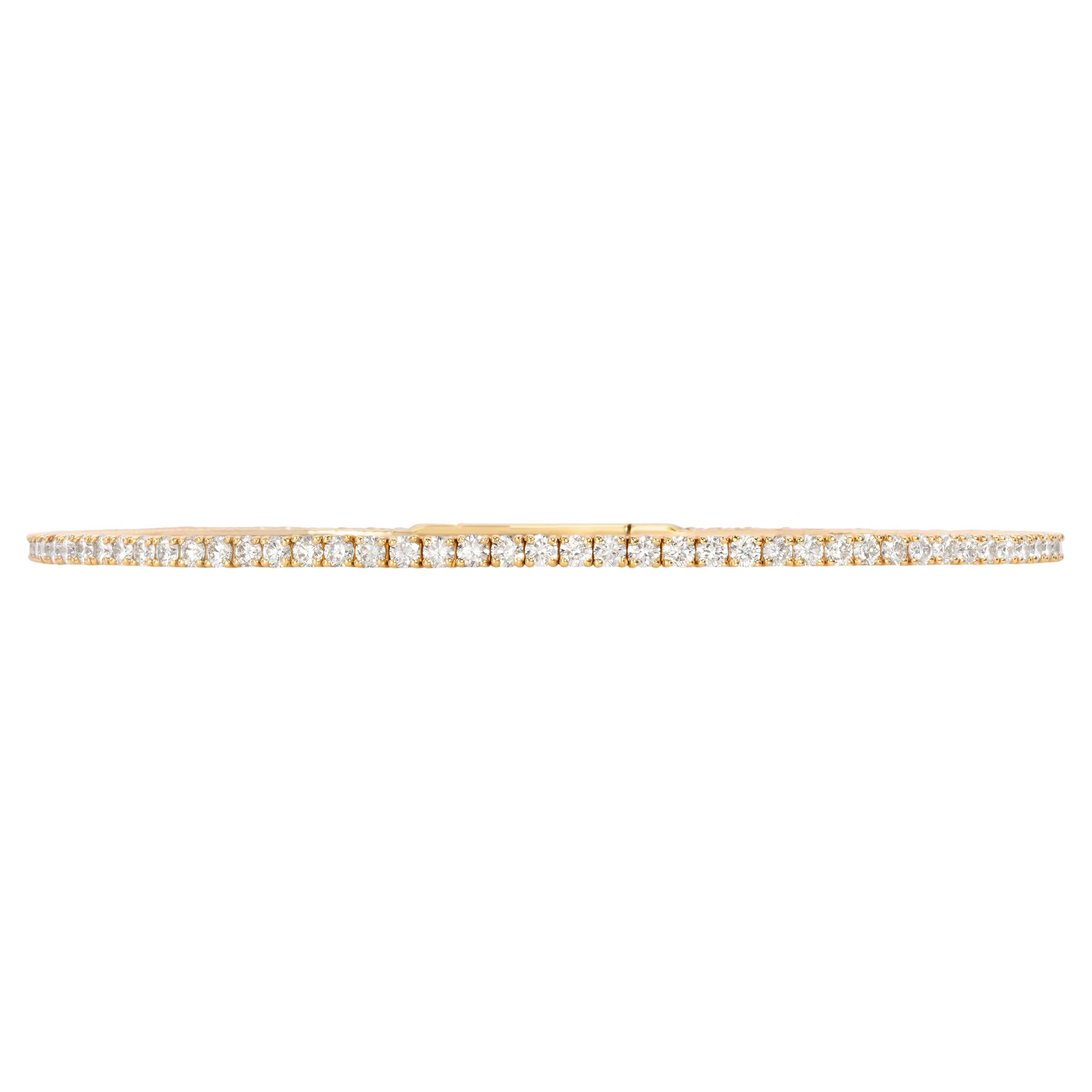 Roman Malakov 1.75 Carats Total Round Brilliant Cut Diamond Bangle Bracelet