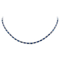 Roman Malakov Tennis-Halskette mit 17.62 Karat Saphir im Ovalschliff und Diamanten