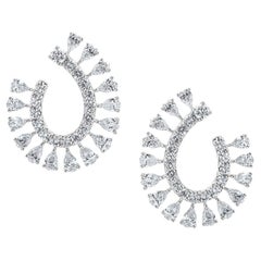 Roman Malakov 1.77 Carats Round 
Pear Shape Diamond Earrings in White Gold