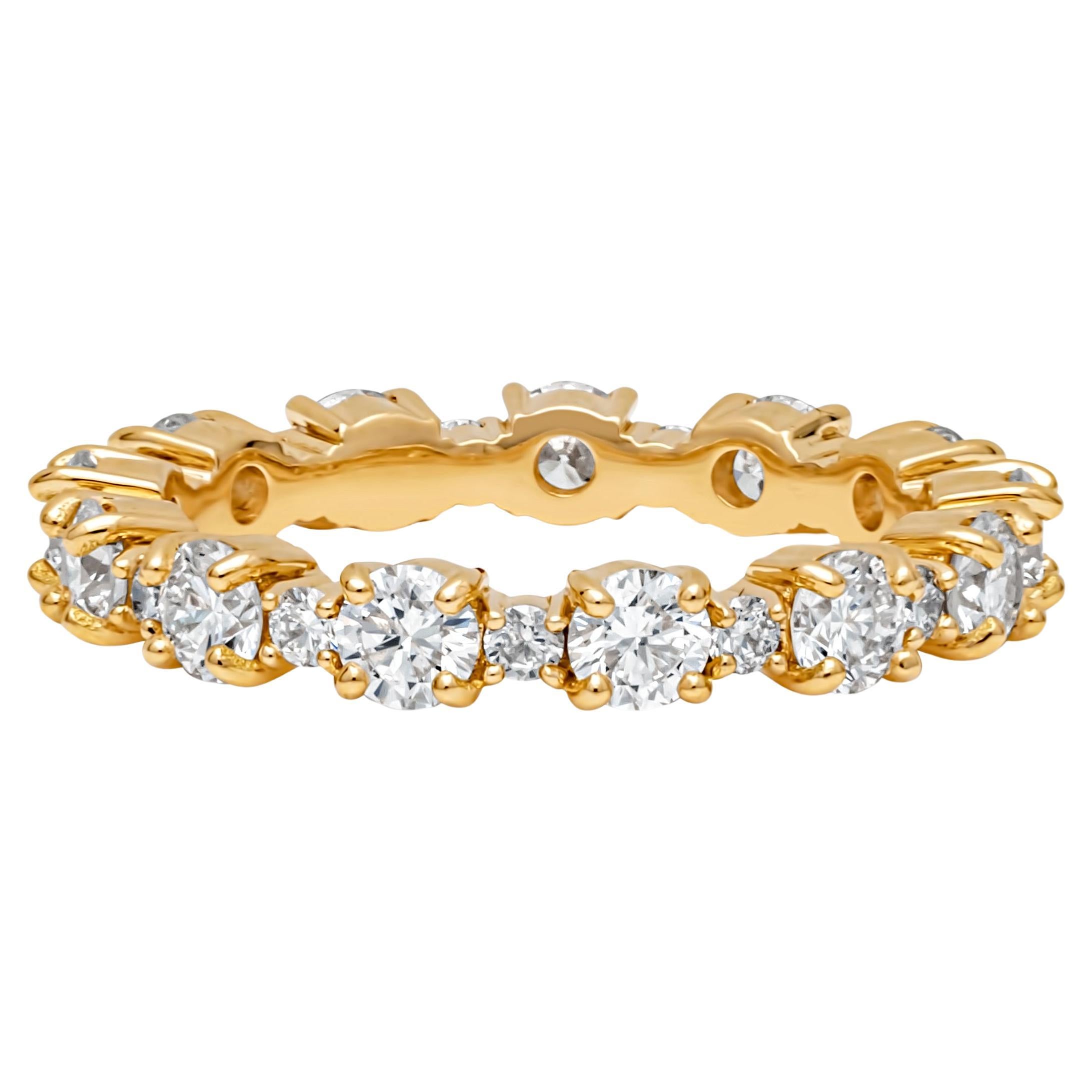 Roman Malakov, alliance d'éternité avec diamants ronds brillants de 1.77 carats au total en vente