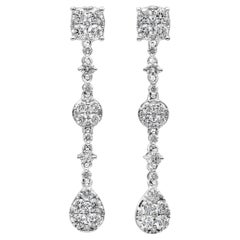 Roman Malakov Diamonds, orecchini a goccia con diamanti tondi e brillanti da 1,78 carati totali