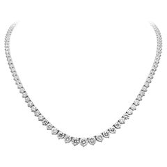 Roman Malakov 18 Carats Total Graduating Round Diamond Riviere Tennis Necklace